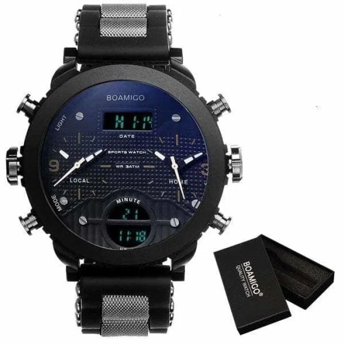 Sports Watches 3 Time Zone Military