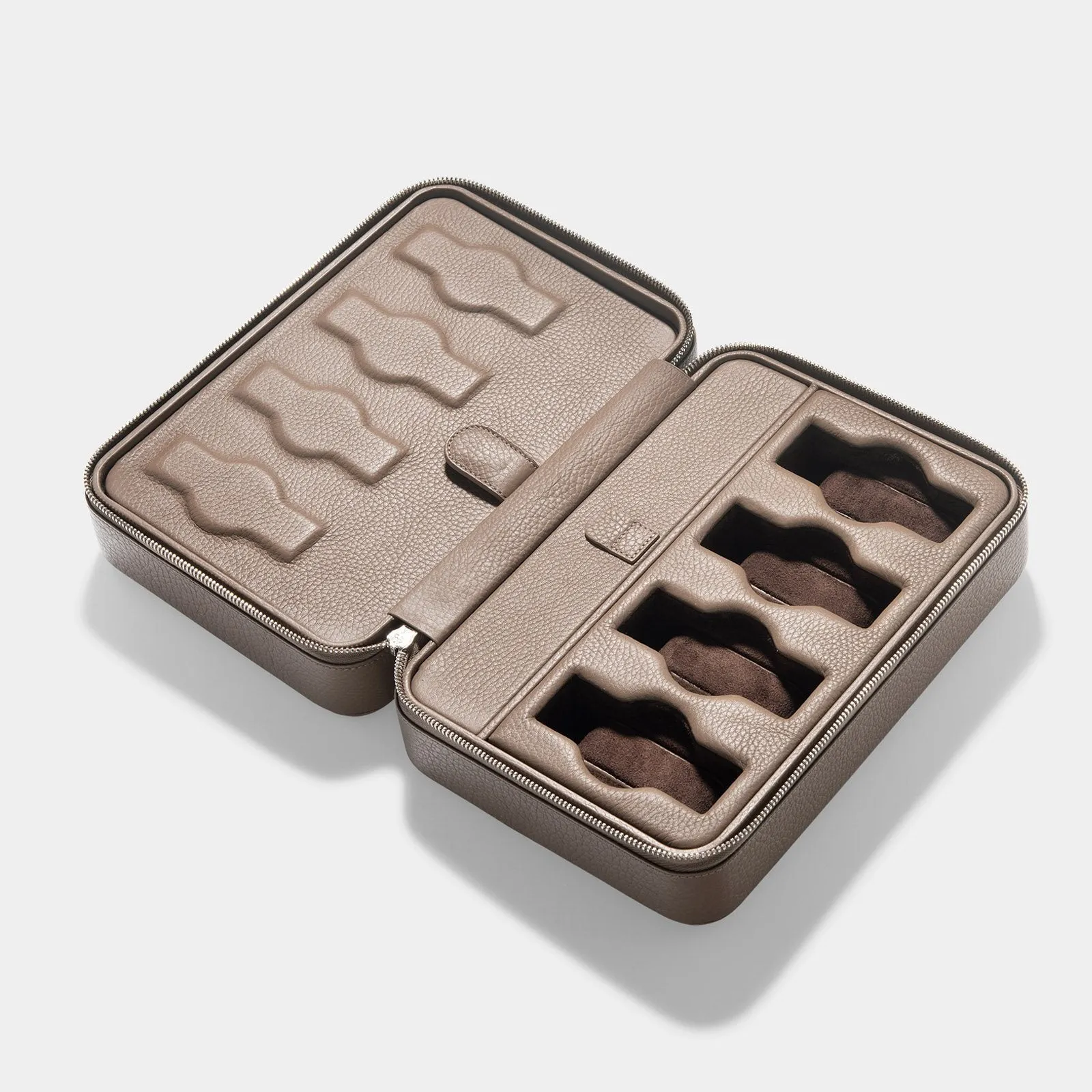 Taupe Luxury Leather Watch Box by JPM