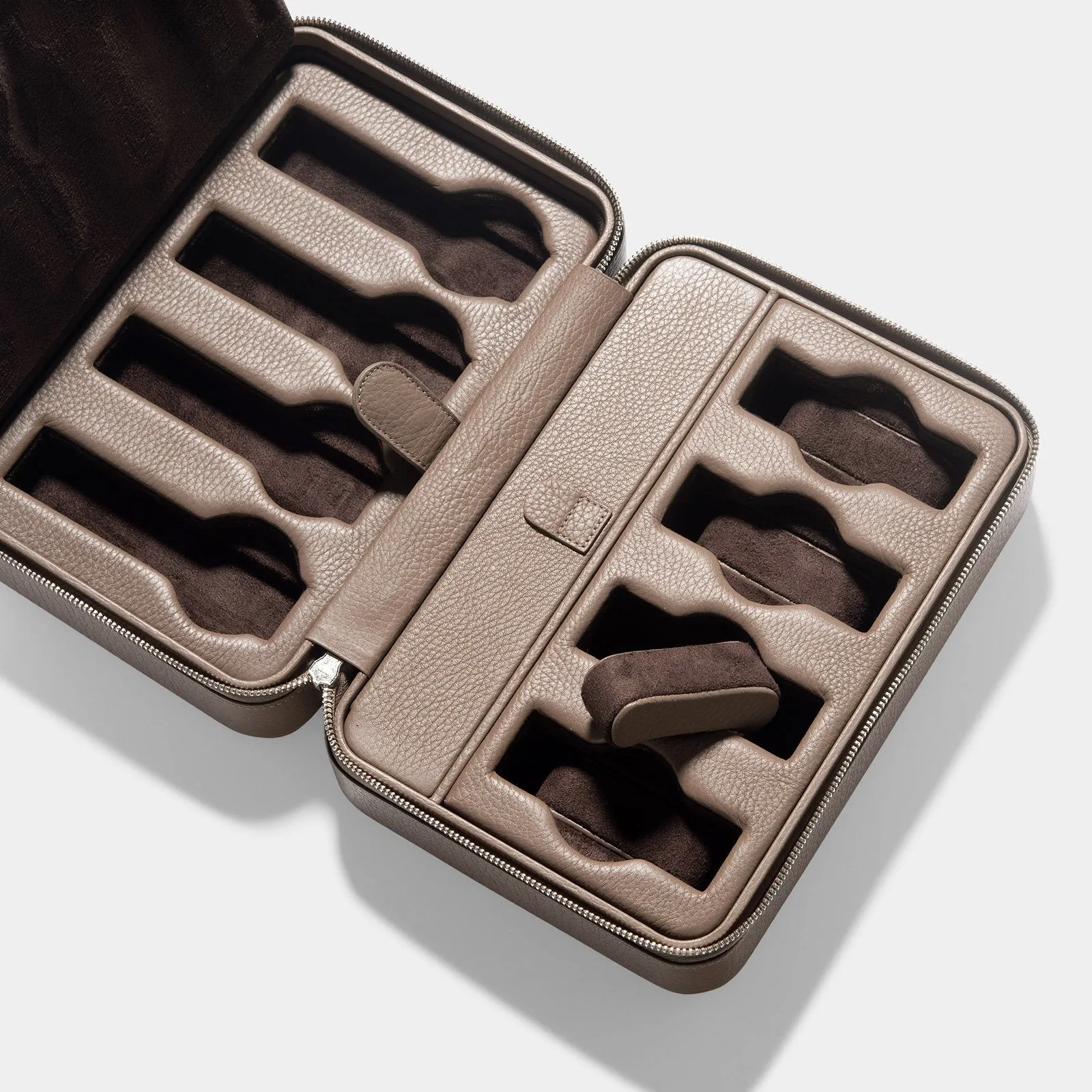 Taupe Luxury Leather Watch Box by JPM