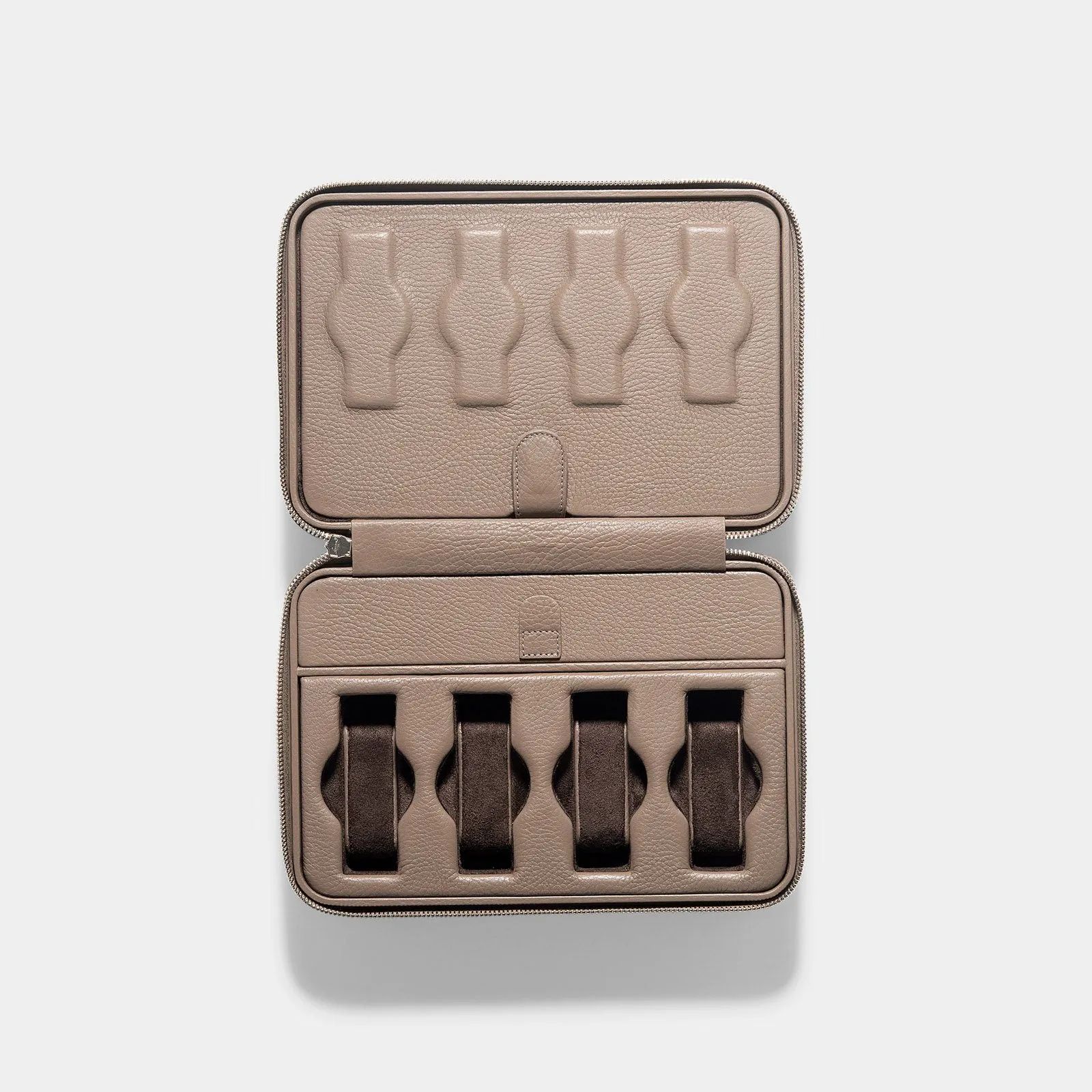 Taupe Luxury Leather Watch Box by JPM