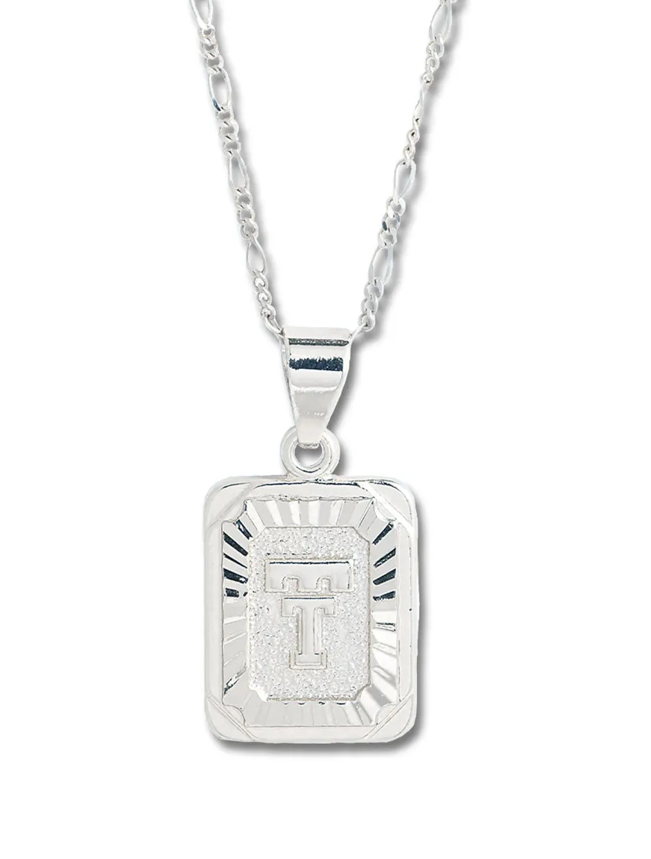 Texas Tech Throwback Double T Silver Plated Card Necklace
