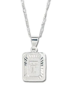 Texas Tech Throwback Double T Silver Plated Card Necklace