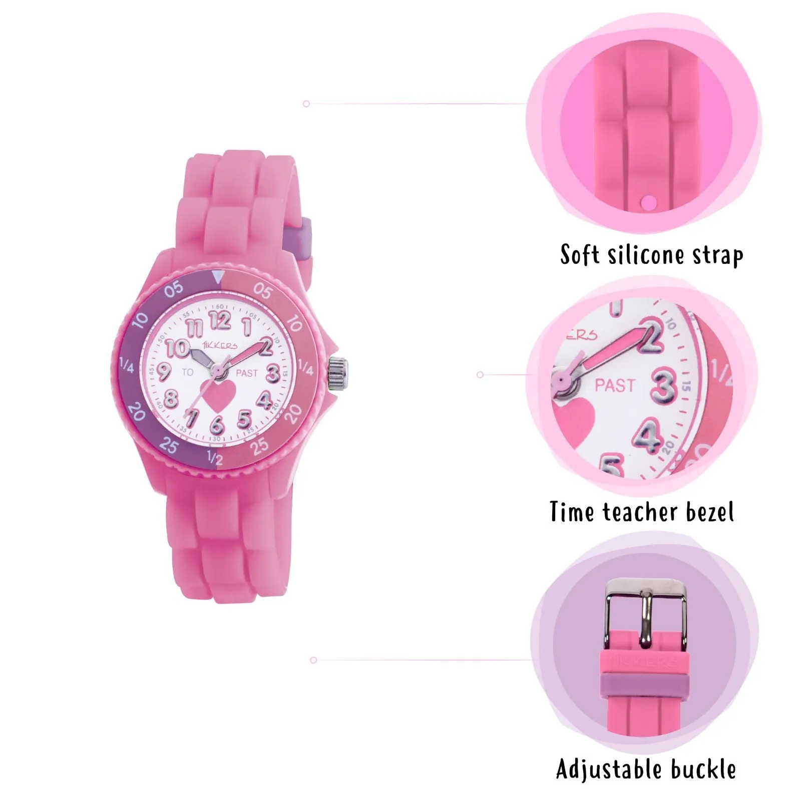 Tikkers Time Teacher Pink Heart Watch TK0003