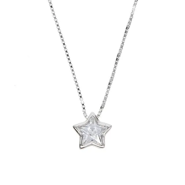 top quality 925 sterling silver forever love heart big single cz charm pendant necklace dainty jewelry for women lady valentine