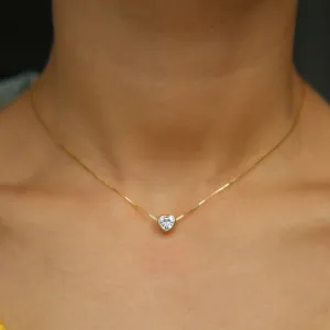top quality 925 sterling silver forever love heart big single cz charm pendant necklace dainty jewelry for women lady valentine