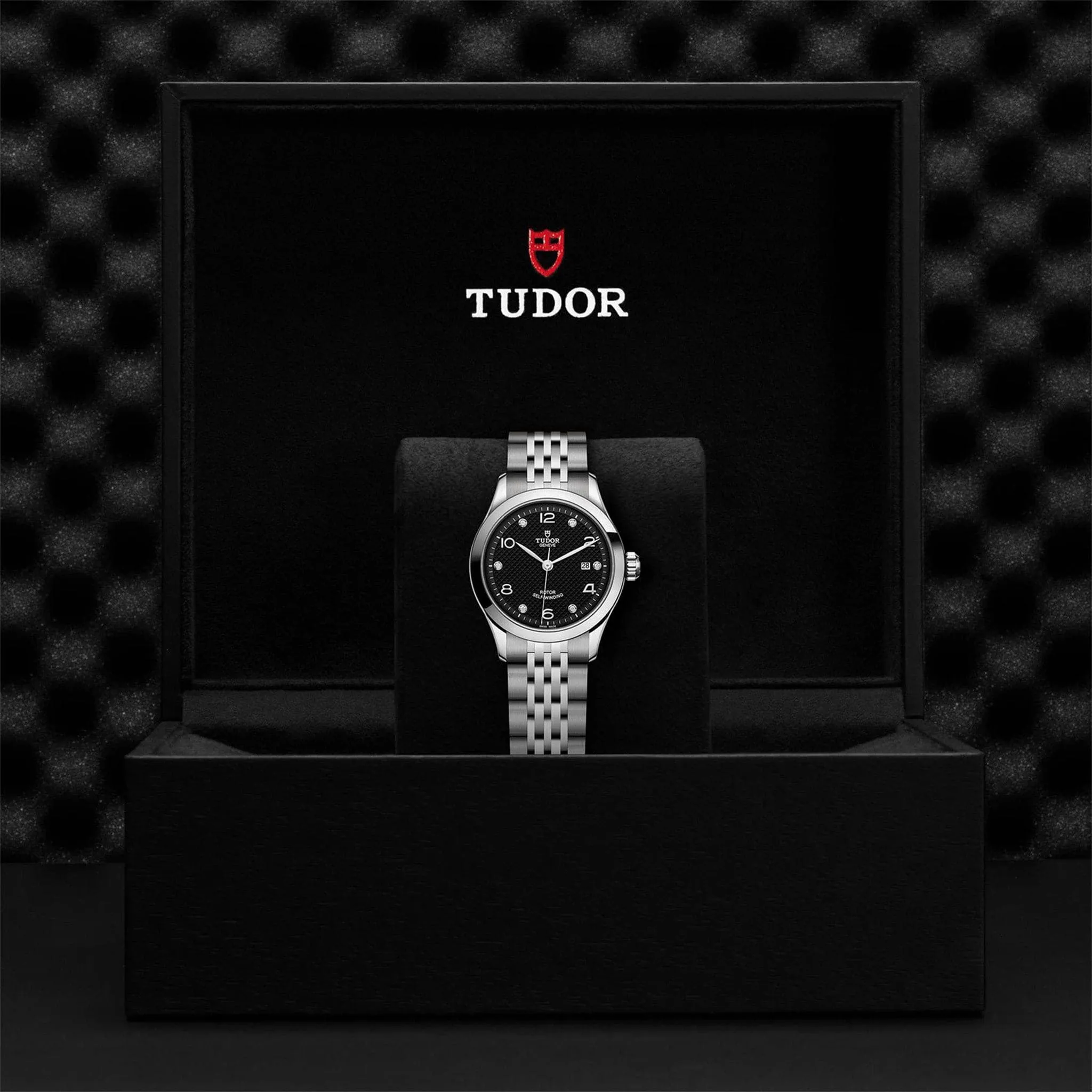 TUDOR 1926 28mm Steel Black Diamond Dial Watch - M91350-0004