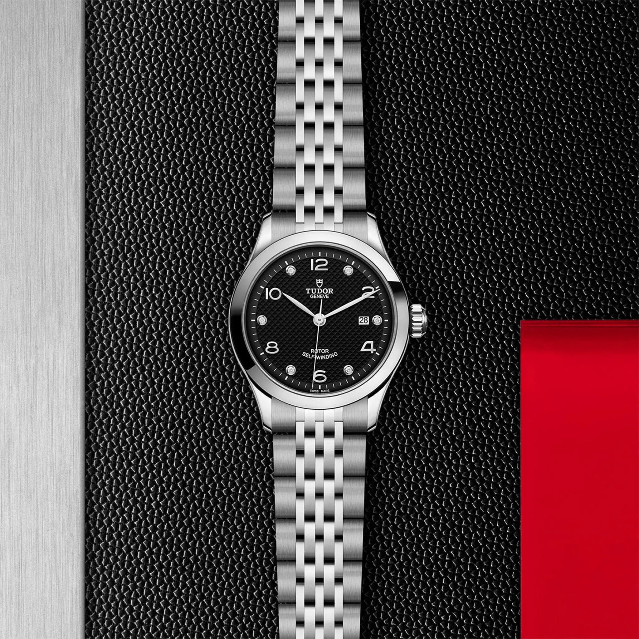 TUDOR 1926 28mm Steel Black Diamond Dial Watch - M91350-0004