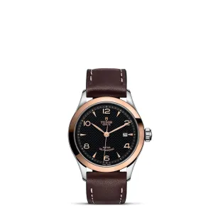 TUDOR 1926 28mm Steel/Gold Black Dial Leather Watch - M91351-0007