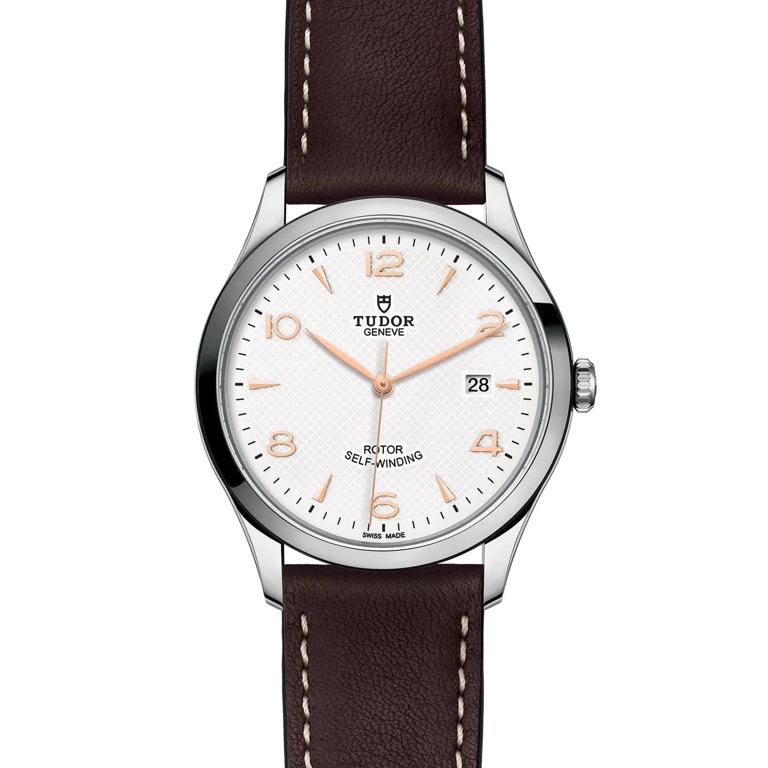 TUDOR 1926 41mm Steel White Dial Leather Strap Watch- M91650-0012