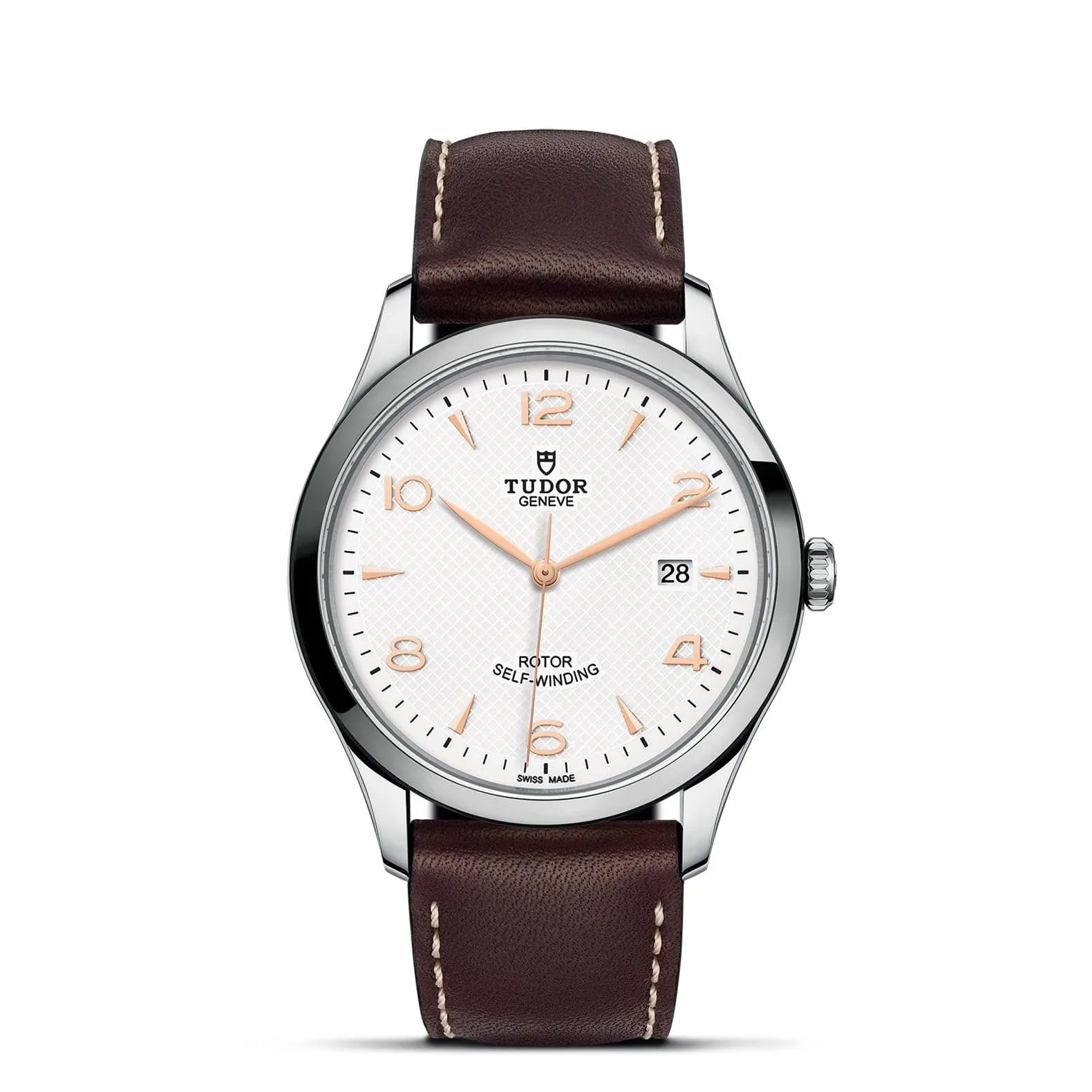 TUDOR 1926 41mm Steel White Dial Leather Strap Watch- M91650-0012