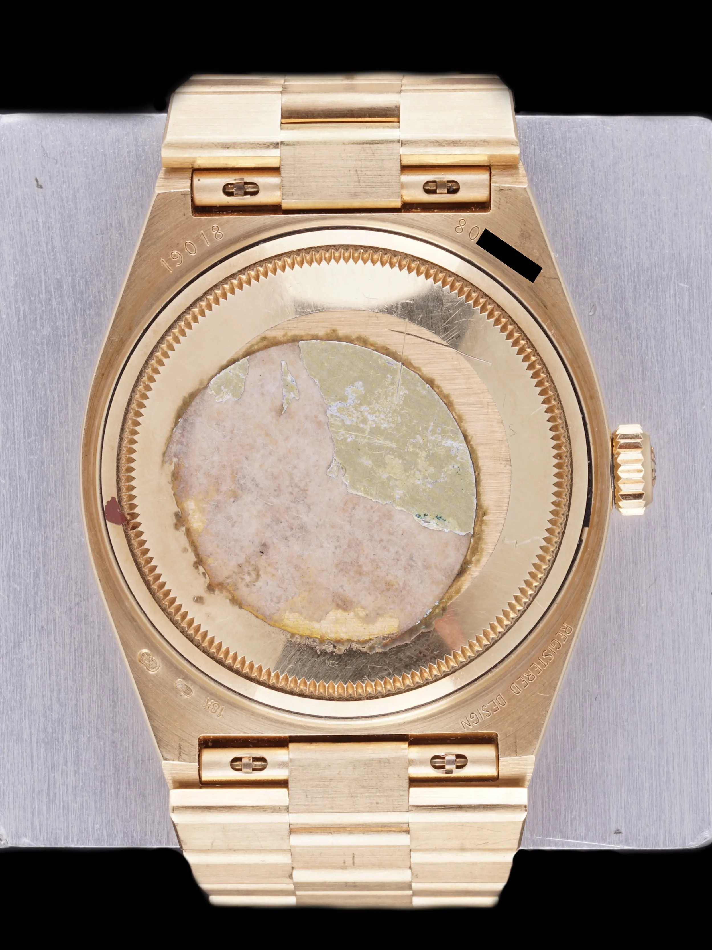 *Unpolished* 1984 Rolex Oysterquartz Day-Date (Ref. 19018) W/ Guarantee Paper