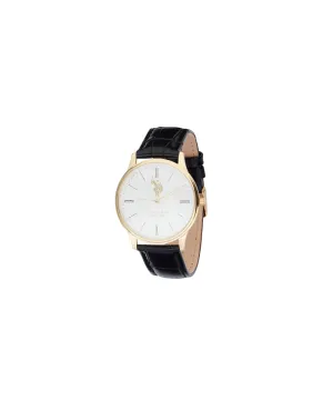 US POLO MEN JEREMY BLACK CROCO LEATHER STRAP