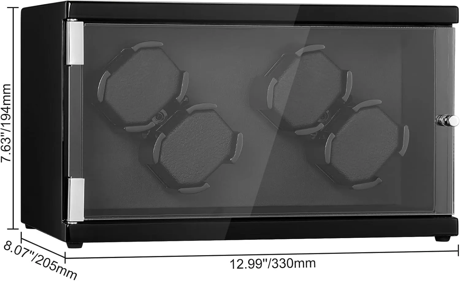VEVOR Watch Winder, Rotating Watch Box for High-End Automatic Watches, 4 Watch Winder Case with Quiet Japanese Motors, LED Light, Adjustable Direction and Speed, Multi Modes