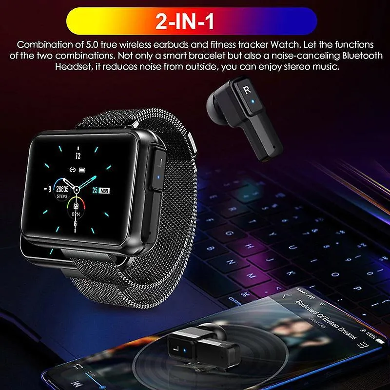 Watches t91 smart watch men tws wireless bluetooth black