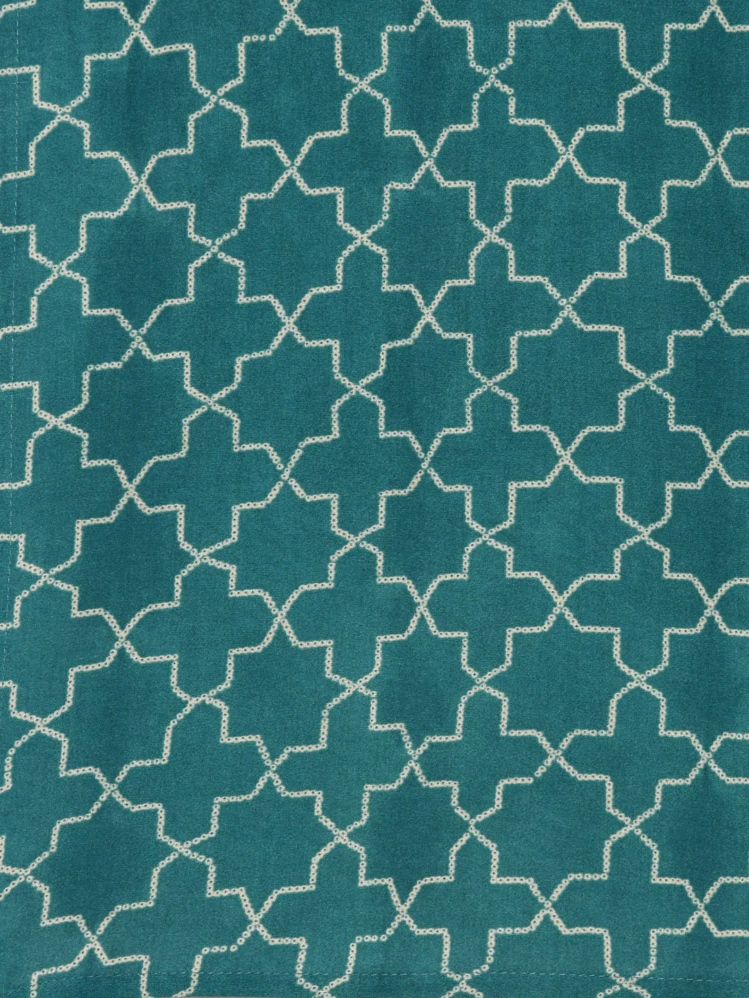 Women Teal Geometric Printed Sequinned Straight Kurta Set With Dupatta