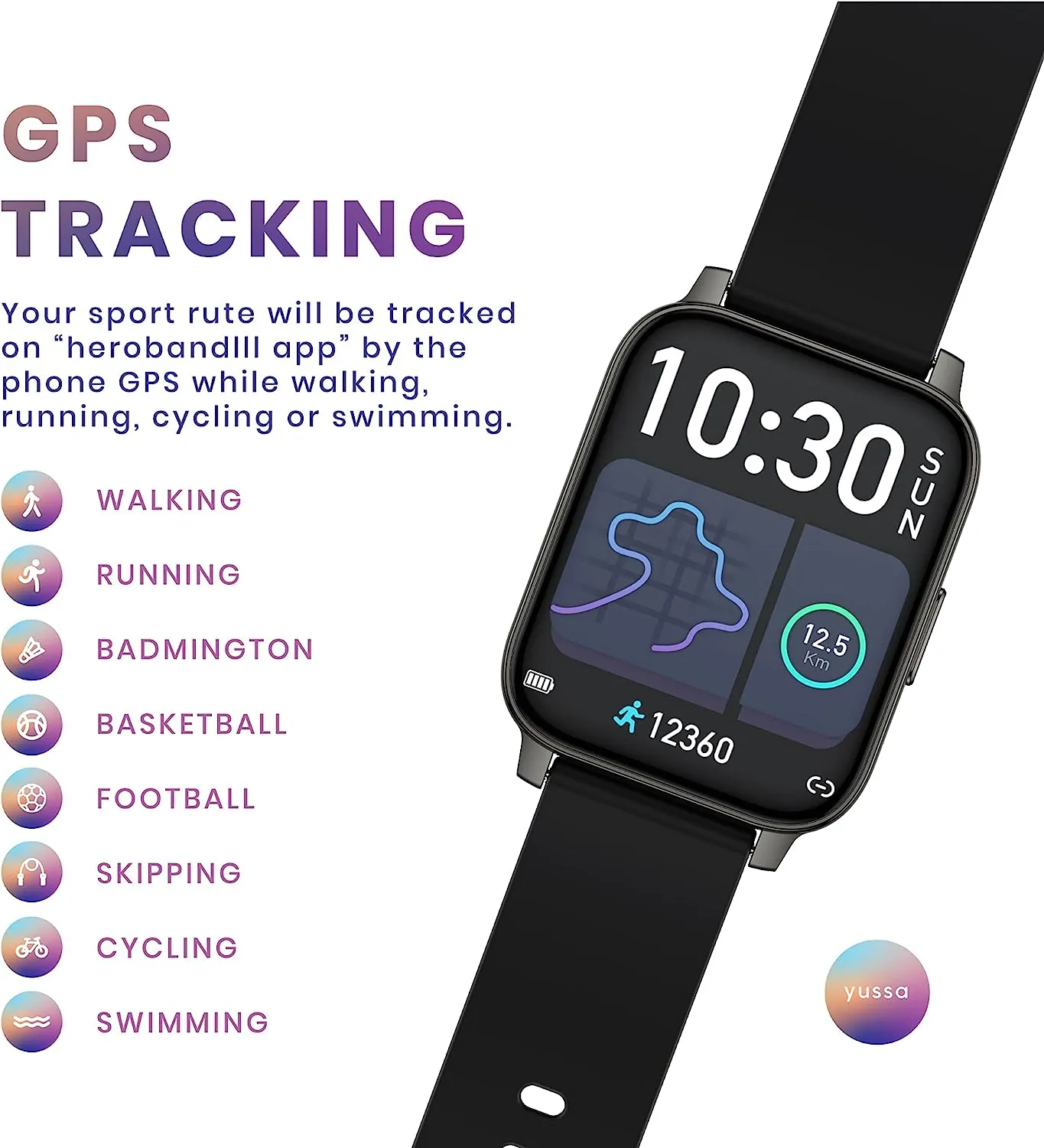yussa Smartwatch | Latest Generation | Blood Pressure Monitor for Women and Men