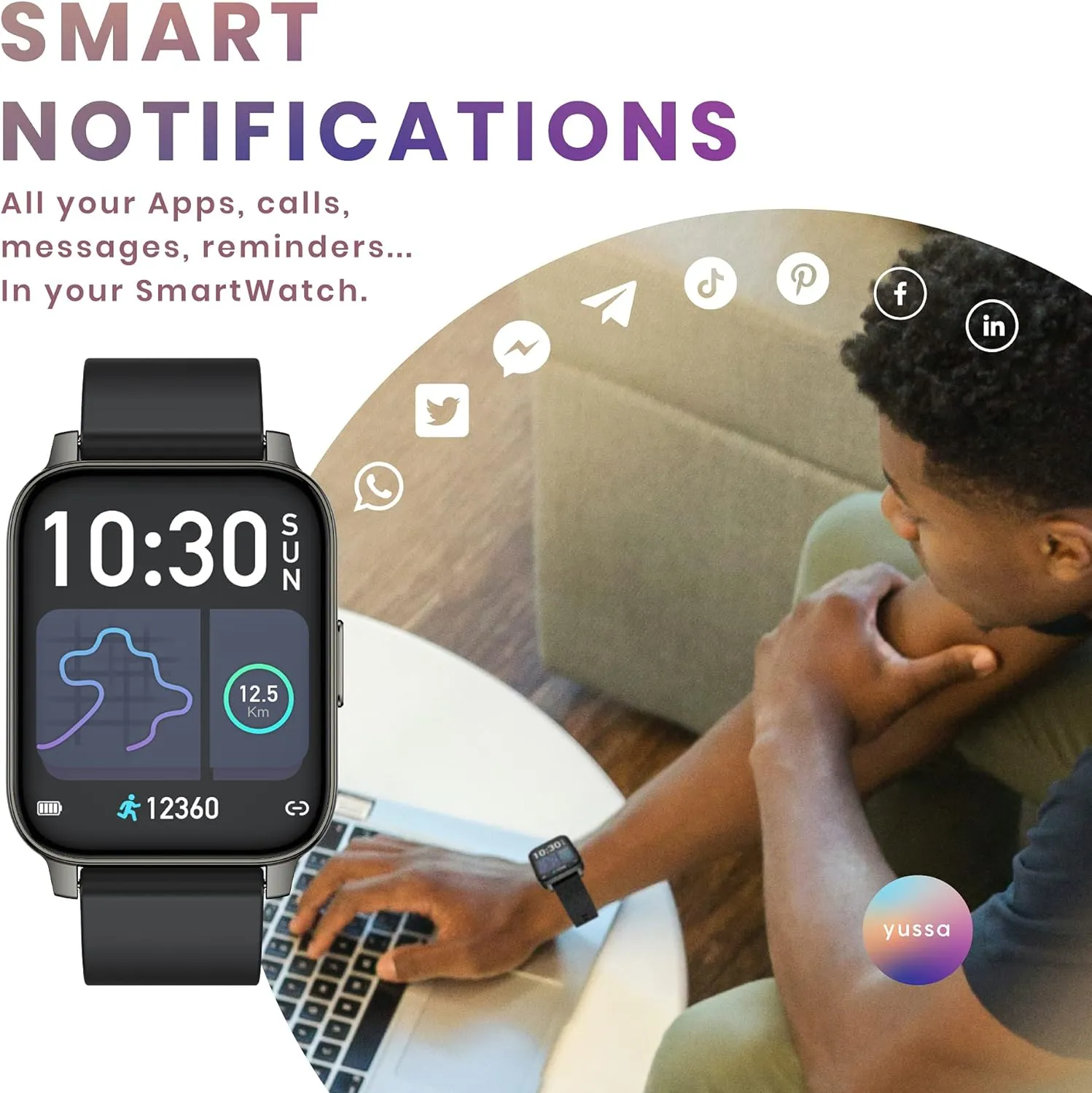 yussa Smartwatch | Latest Generation | Blood Pressure Monitor for Women and Men